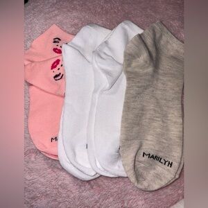 Marilyn Monroe Women's Ankle Socks - Pink, White, Tan